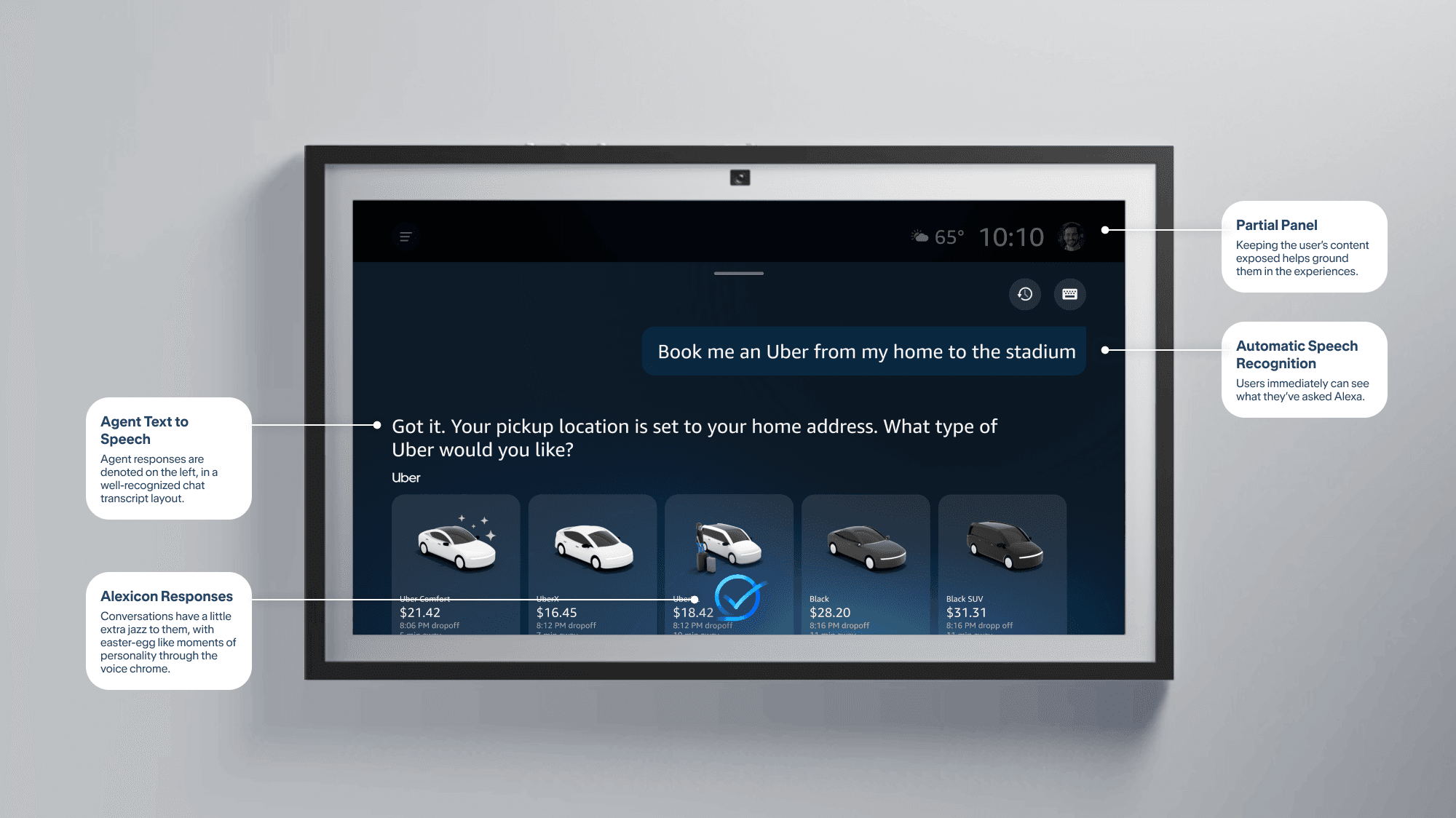 Detail of Alexa's conversational UI