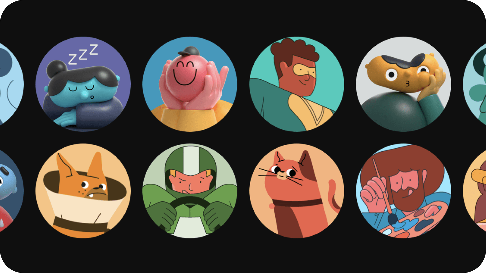 Fire TV profile illustrations