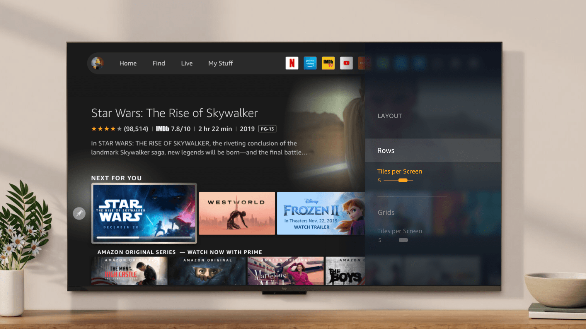 Fire TV custom navigation layout concept