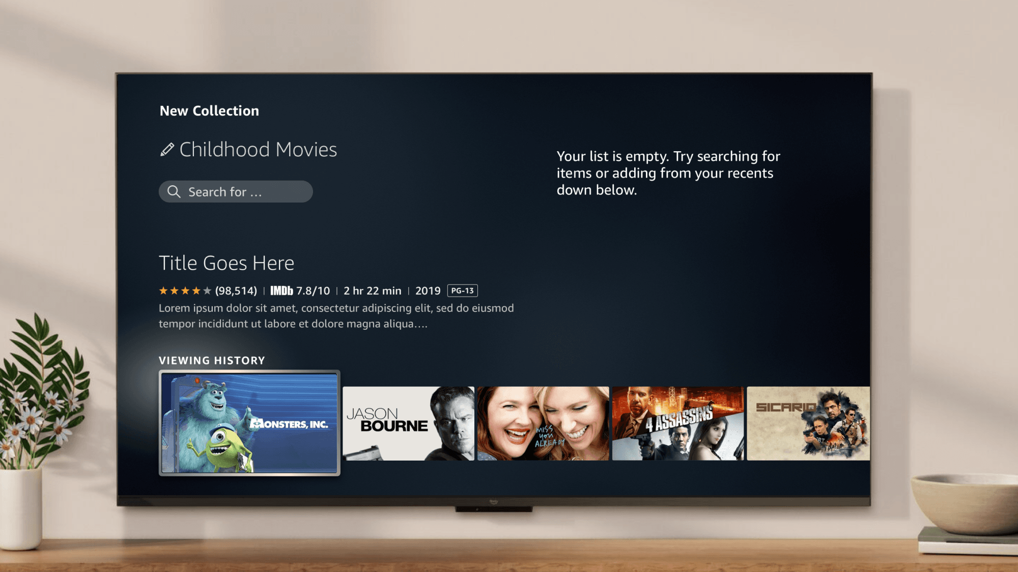 Fire TV custom navigation layout concept