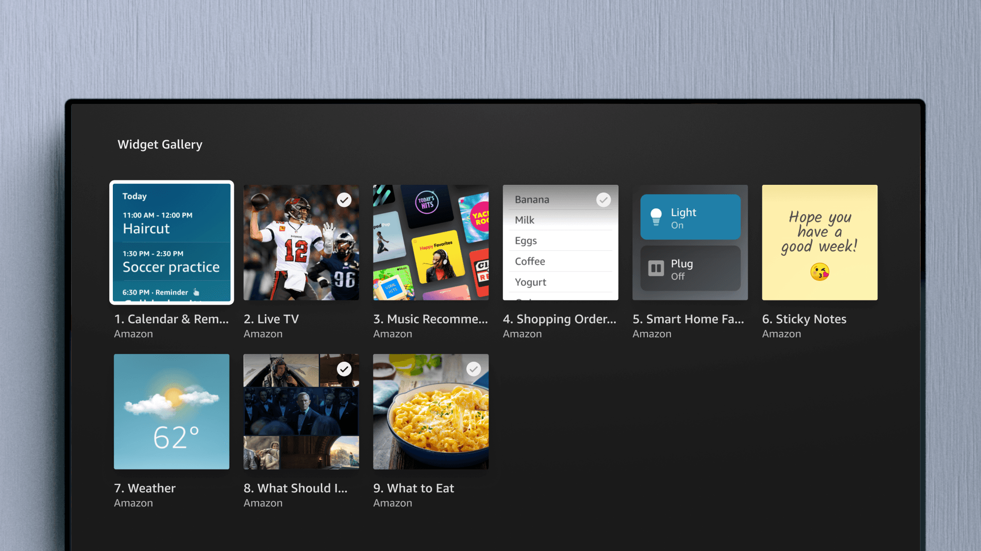 Fire TV Ambient Widgets screen