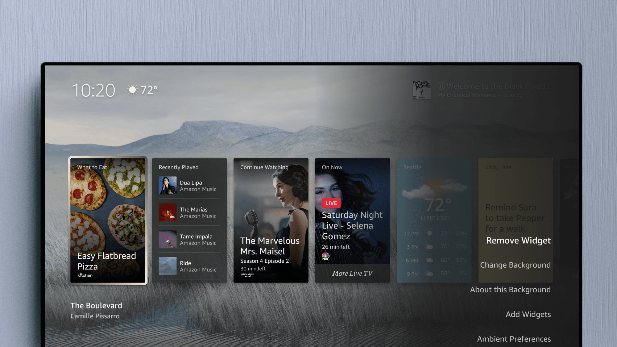 Fire TV Ambient Settings & Preferences screen detail