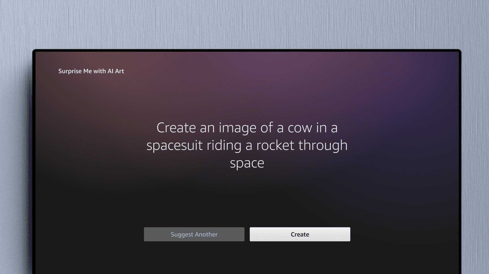 Fire TV prompting screens for AI image generation