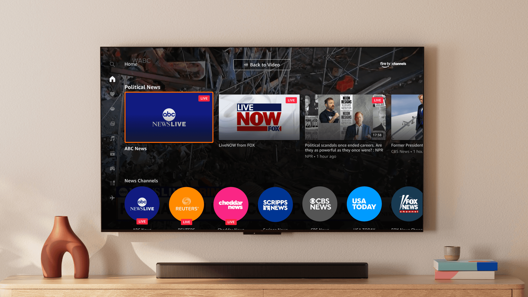 Fire TV Channels tiles maintained from watch history