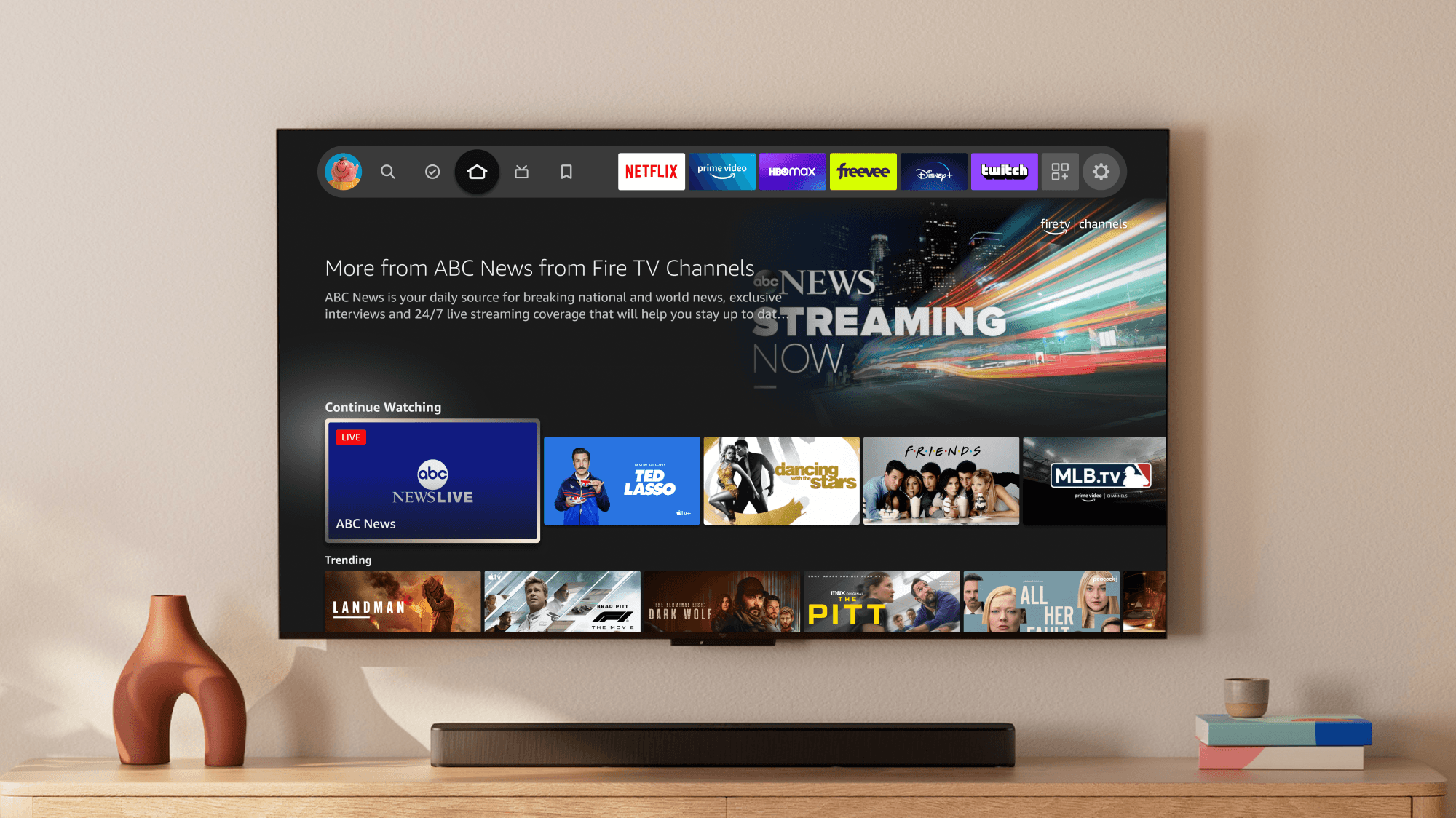 Fire TV Channels tiles on Fire TV core home