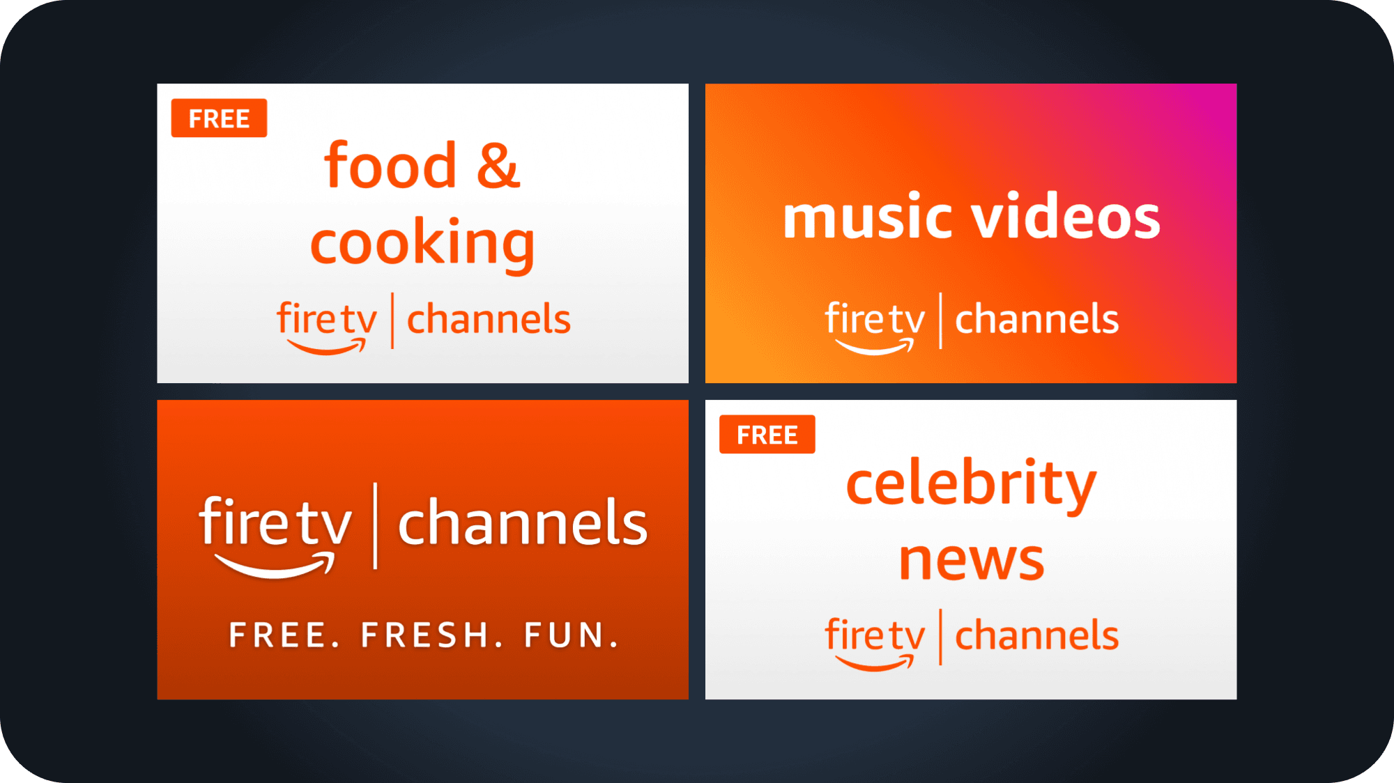 Fire TV Channels brand tile designs