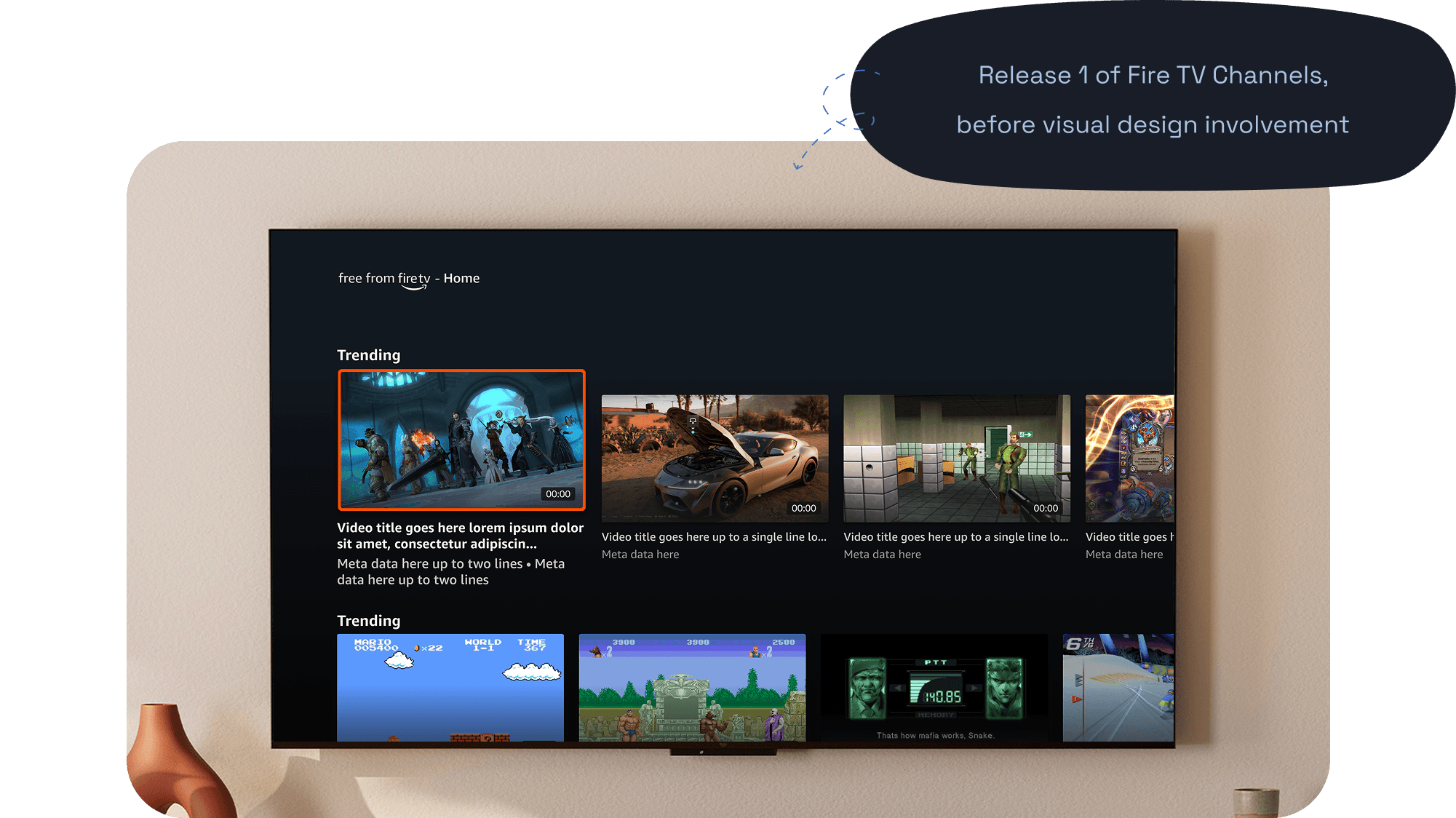 Release 1 of Fire TV Channels, before visual design involvement