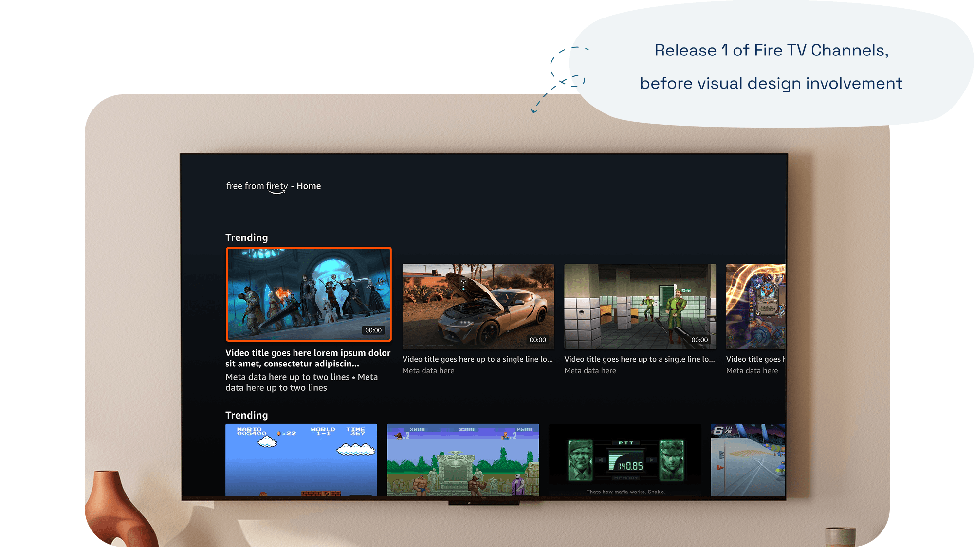 Release 1 of Fire TV Channels, before visual design involvement