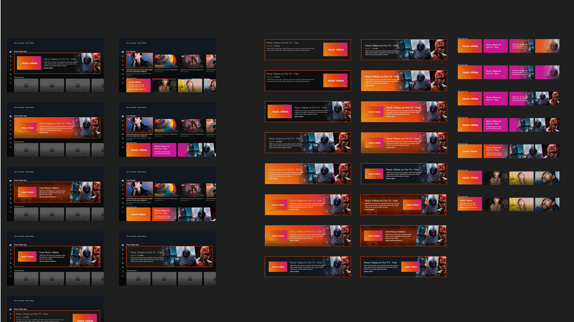 Tile explorations for spanning images across a row