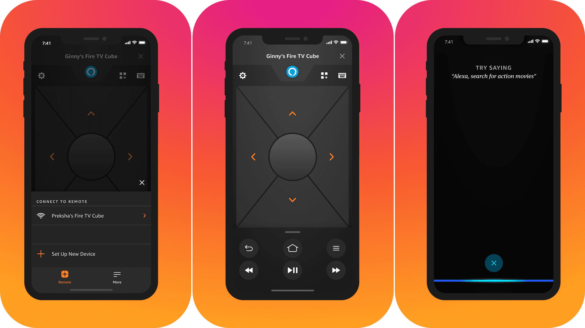 Fire TV Mobile virtual remote before the redesign
