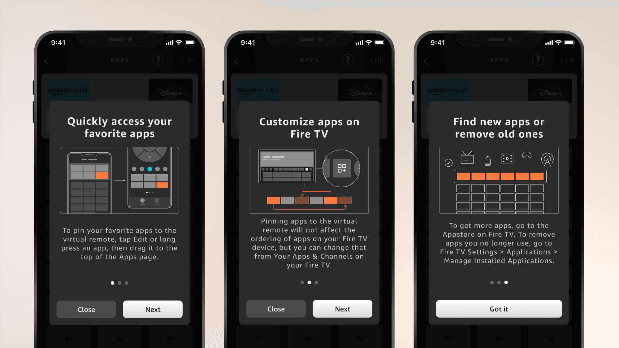 Fire TV Mobile virtual remote content tile variations